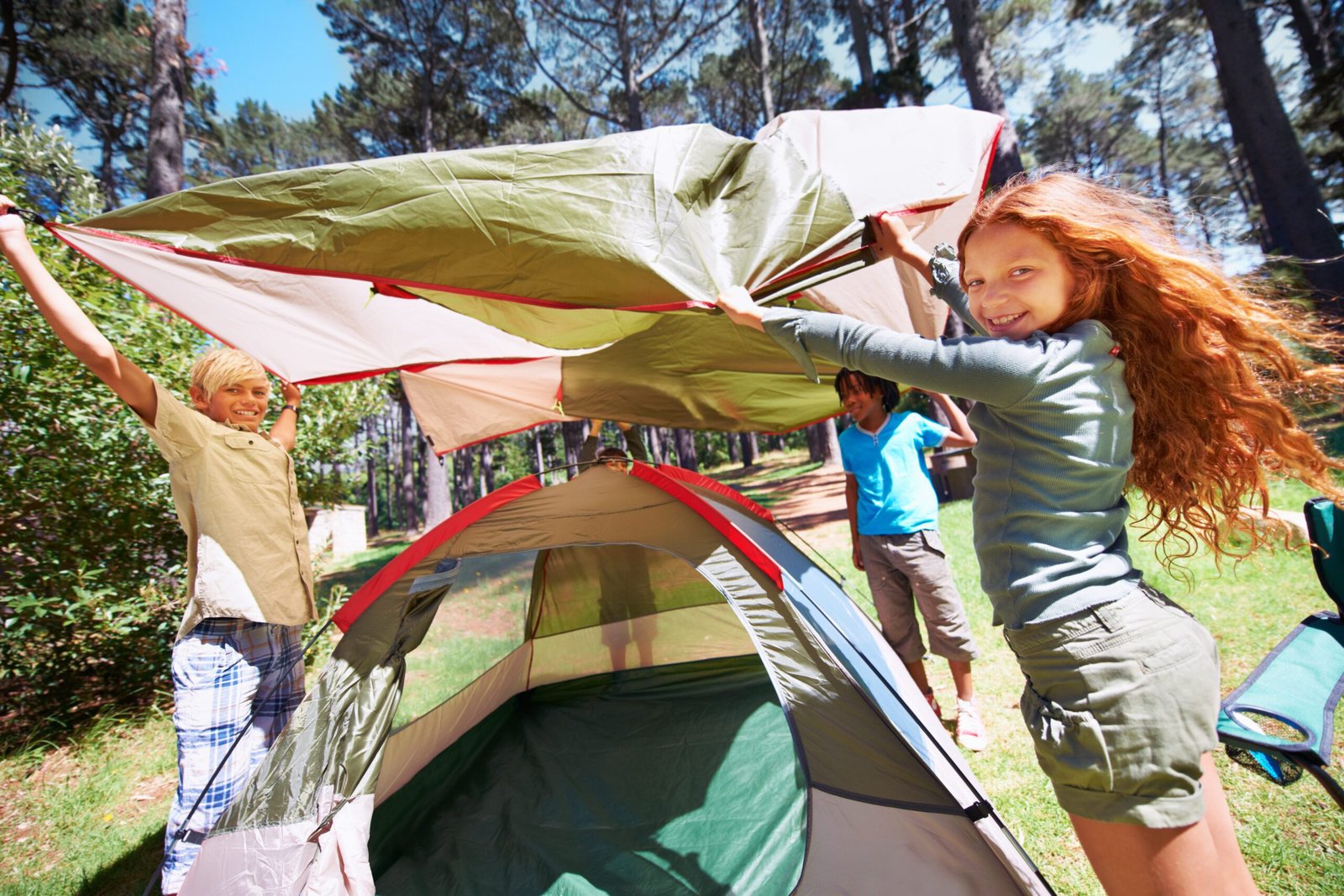 Camping buddies. Shot of kids on a camp